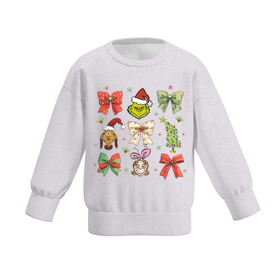 (Pre Order)Girls Christmas Cartoon Print Sweatshirt
