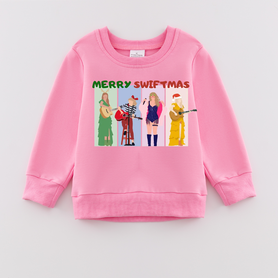 (Pre Order)Girls Christmas Print Sweatshirt
