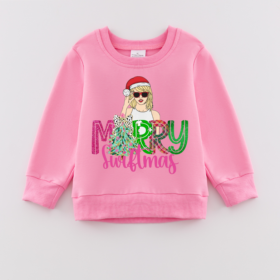 (Pre Order)Girls Christmas Print Sweatshirt