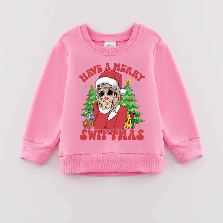 (Pre Order)Girls Christmas Print Sweatshirt