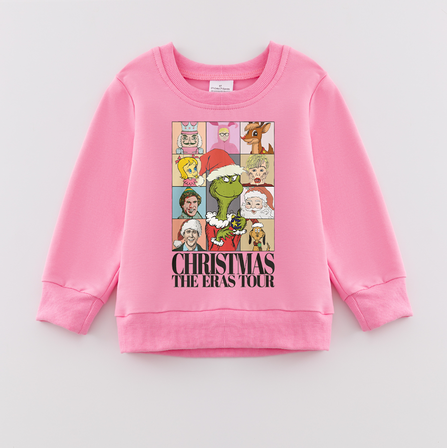 (Pre Order)Girls Christmas Print Sweatshirt