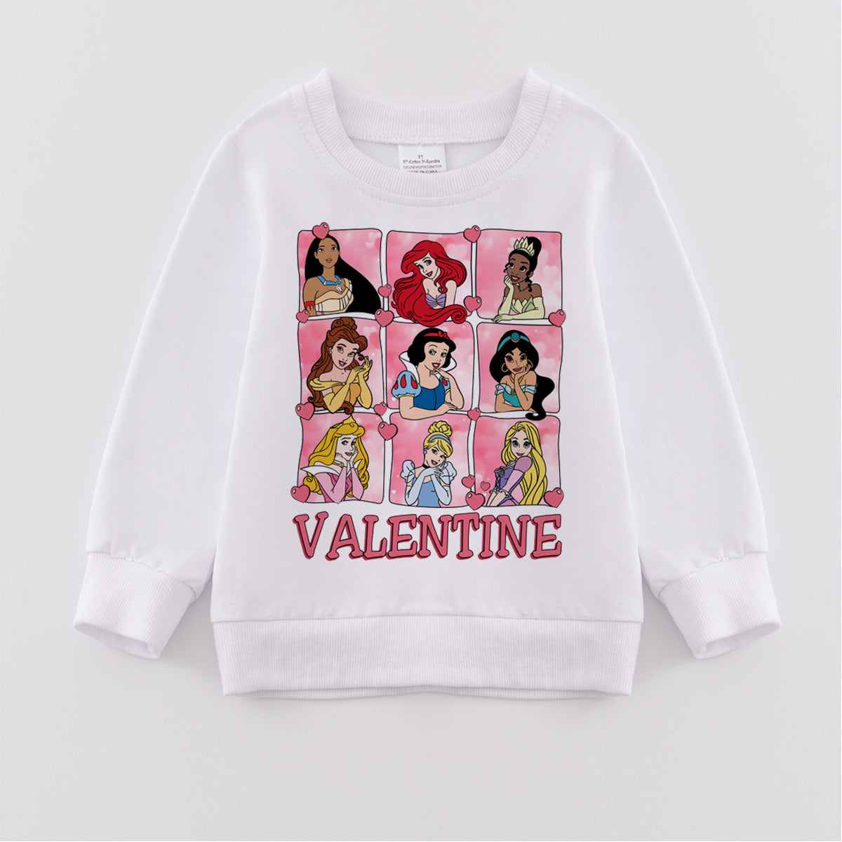 (Pre Order)Girls Valentine's Day Cartoon Print Sweatshirt
