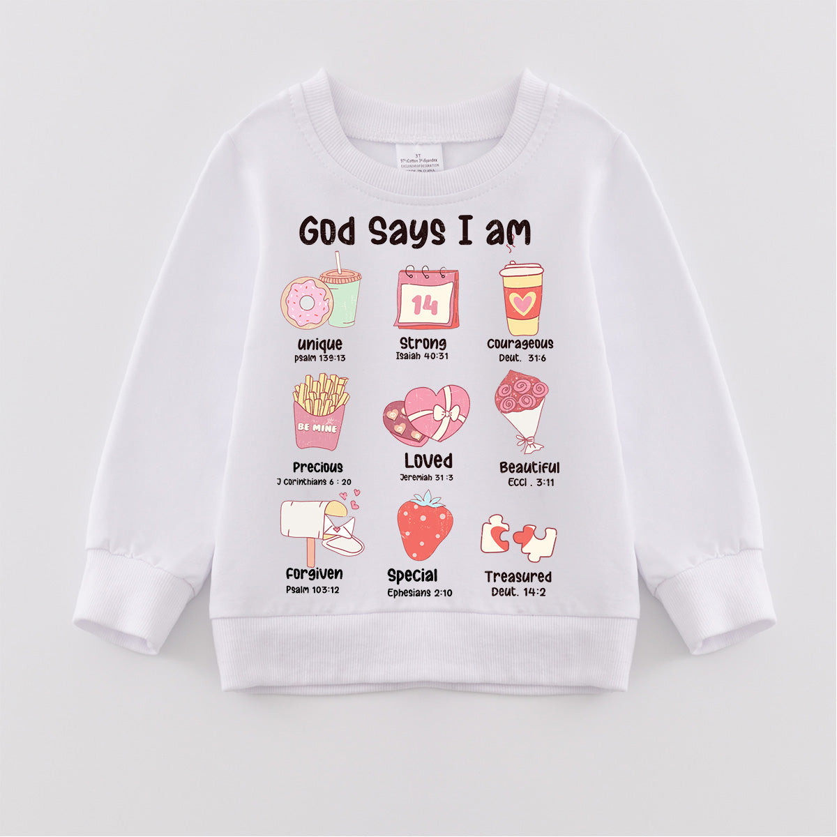 (Pre Order)Girls Valentine's Day Cartoon Print Sweatshirt
