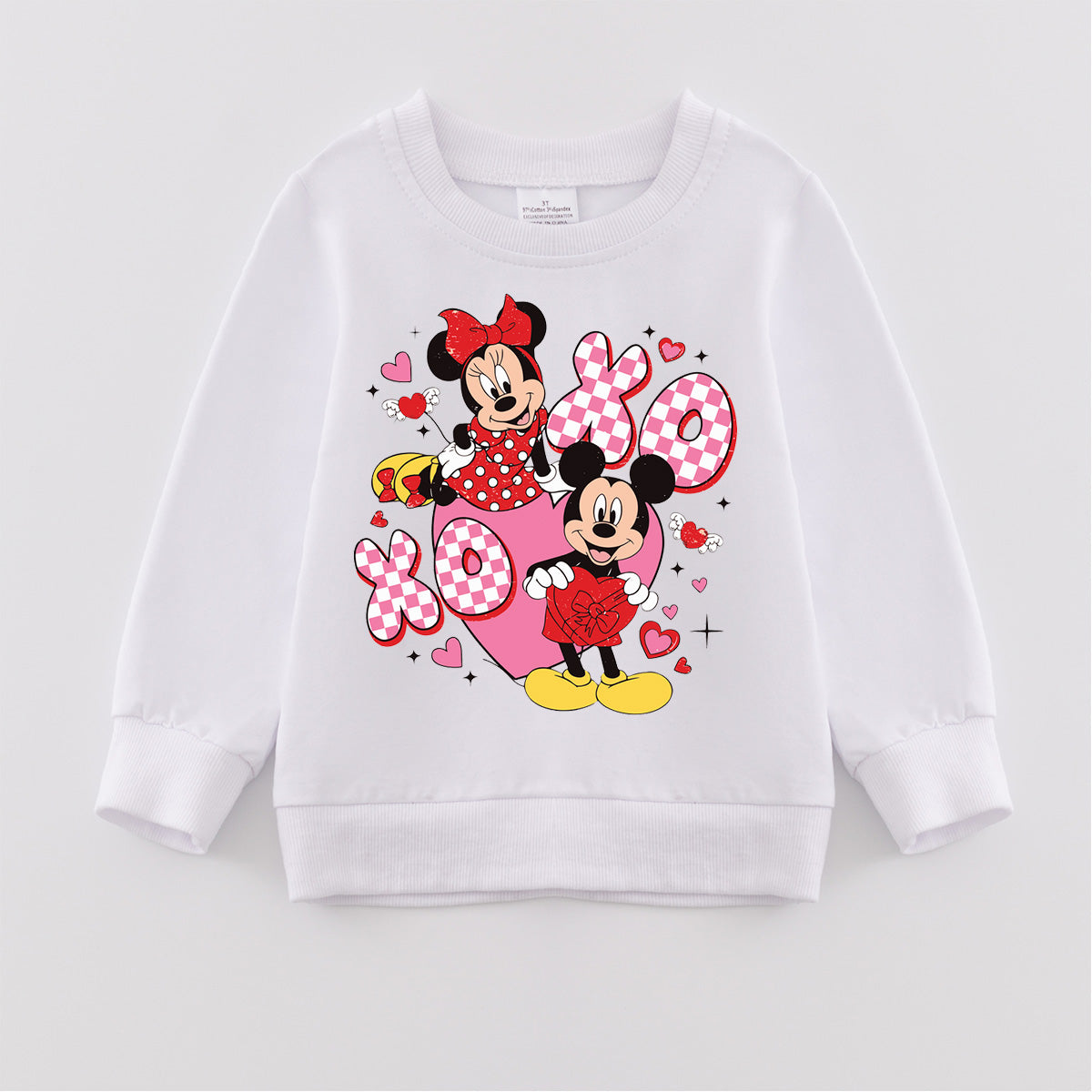 (Pre Order)Girls Valentine's Day Cartoon Print Sweatshirt
