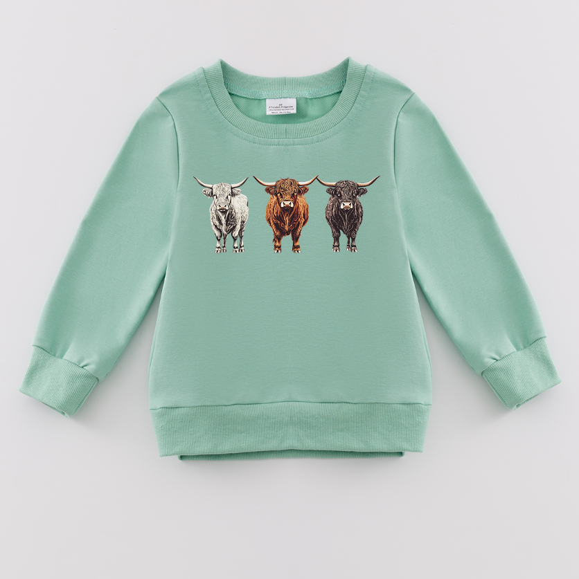(Pre Order)Girls Fall Farm Print Sweatshirt
