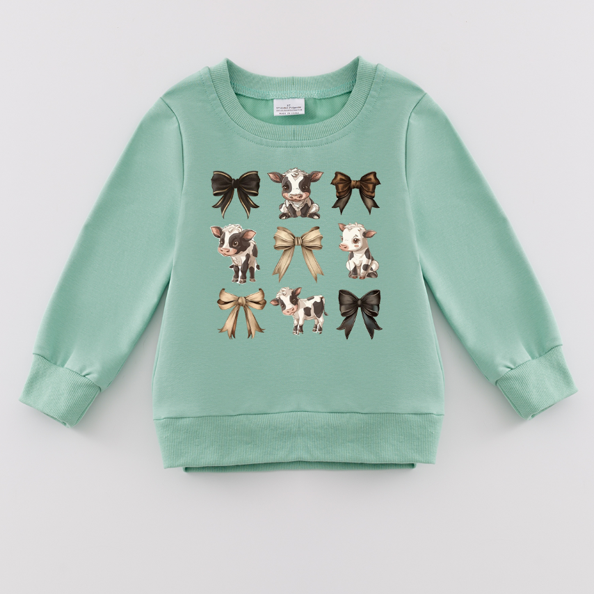 (Pre Order)Girls Fall Farm Print Sweatshirt