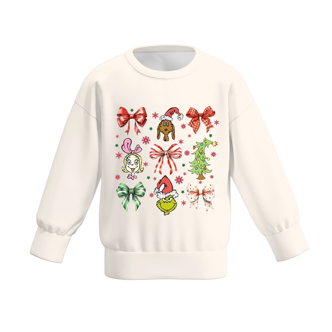 (Pre Order)Girls Christmas Cartoon Print Sweatshirt