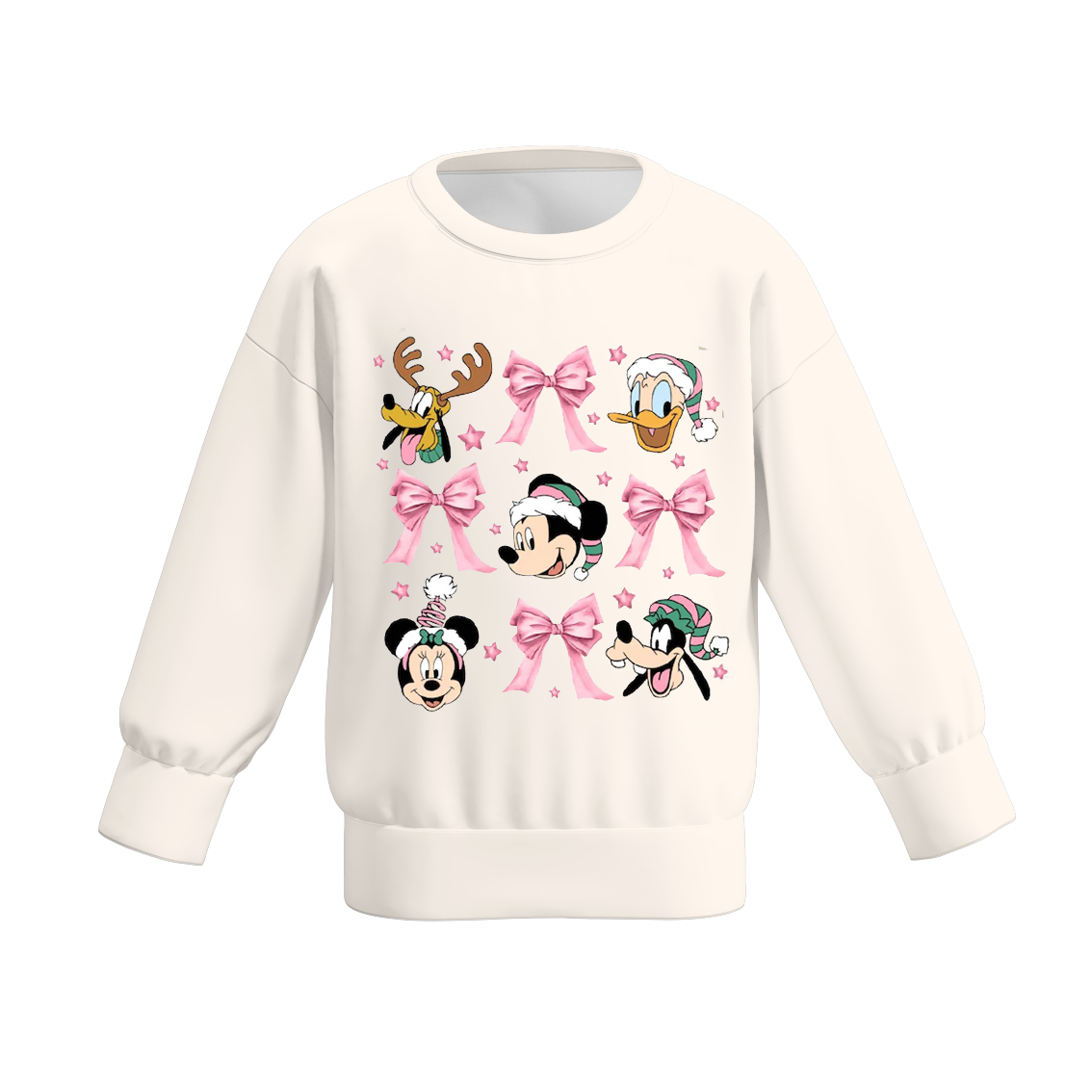 (Pre Order)Girls Christmas Cartoon Print Sweatshirt