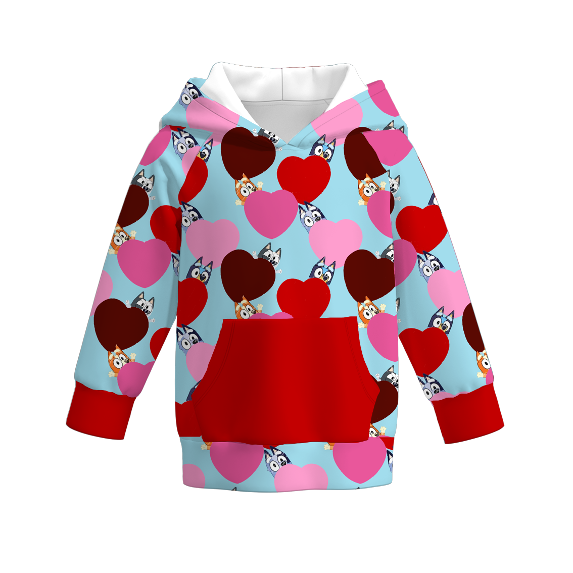 (Pre Order)Boys and Girls Valentine's Day Cute Cartoon Print Hoodie