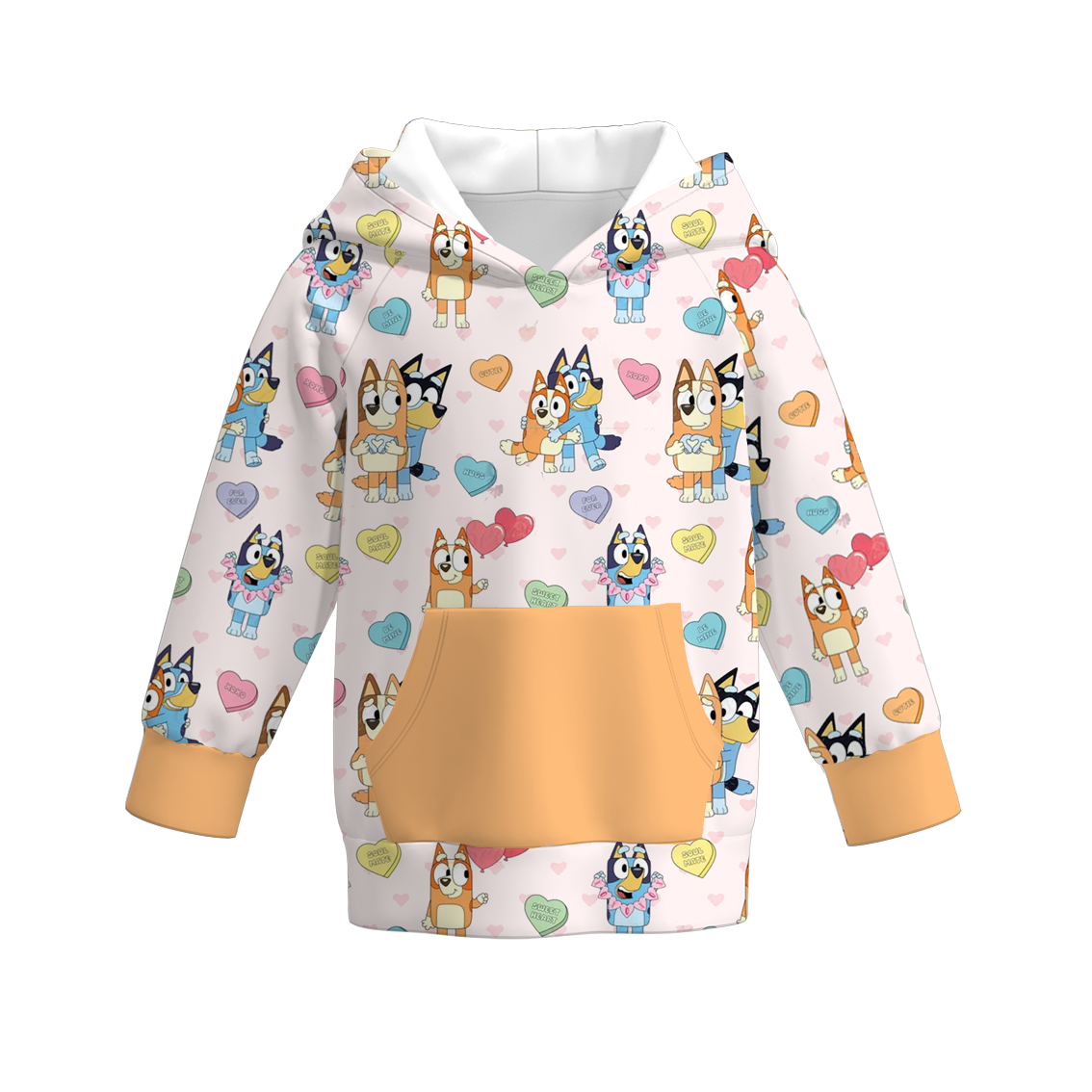 (Pre Order)Boys and Girls Valentine's Day Cute Cartoon Print Hoodie