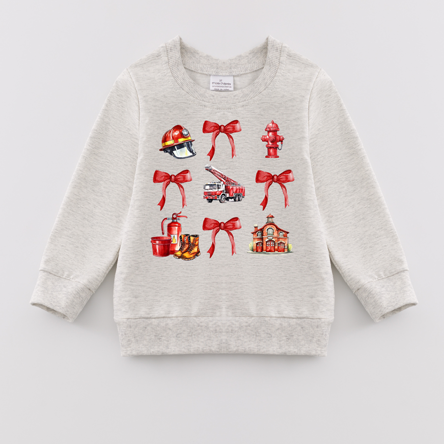 (Pre Order)Girls Fall Cartoon Print Sweatshirt