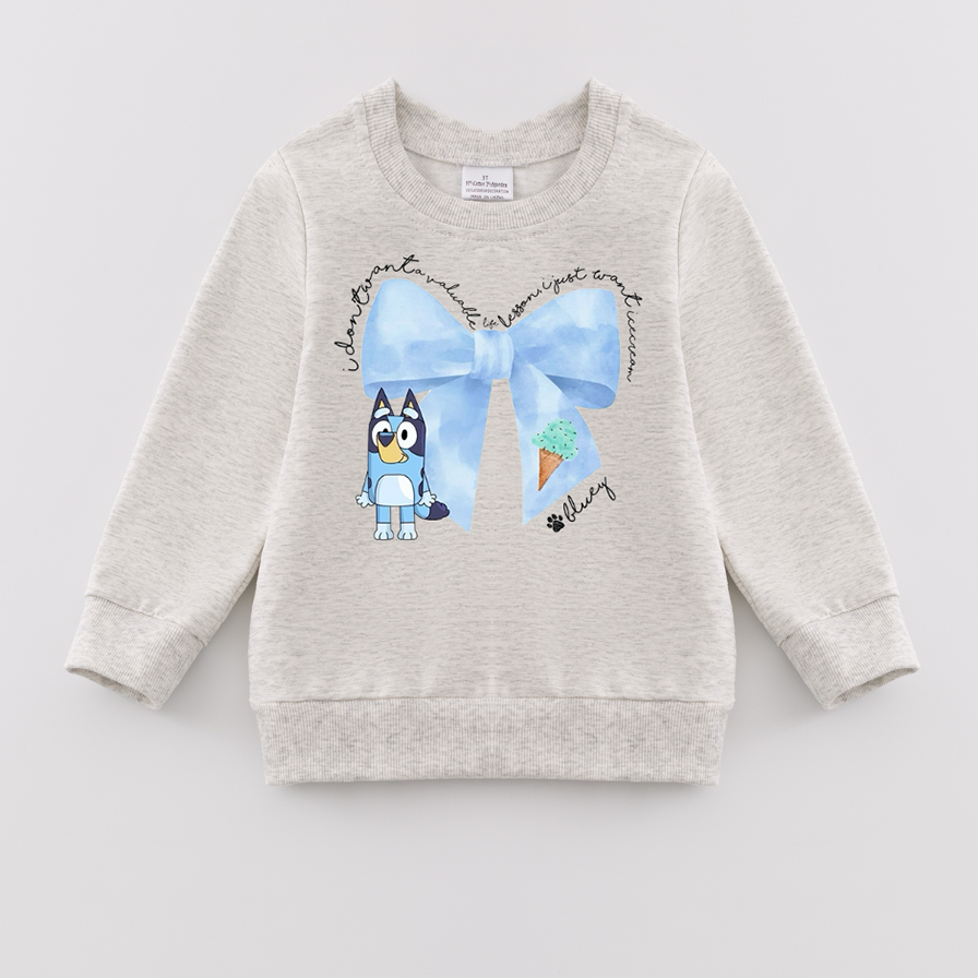 (Pre Order)Girls Fall Cartoon Print Sweatshirt