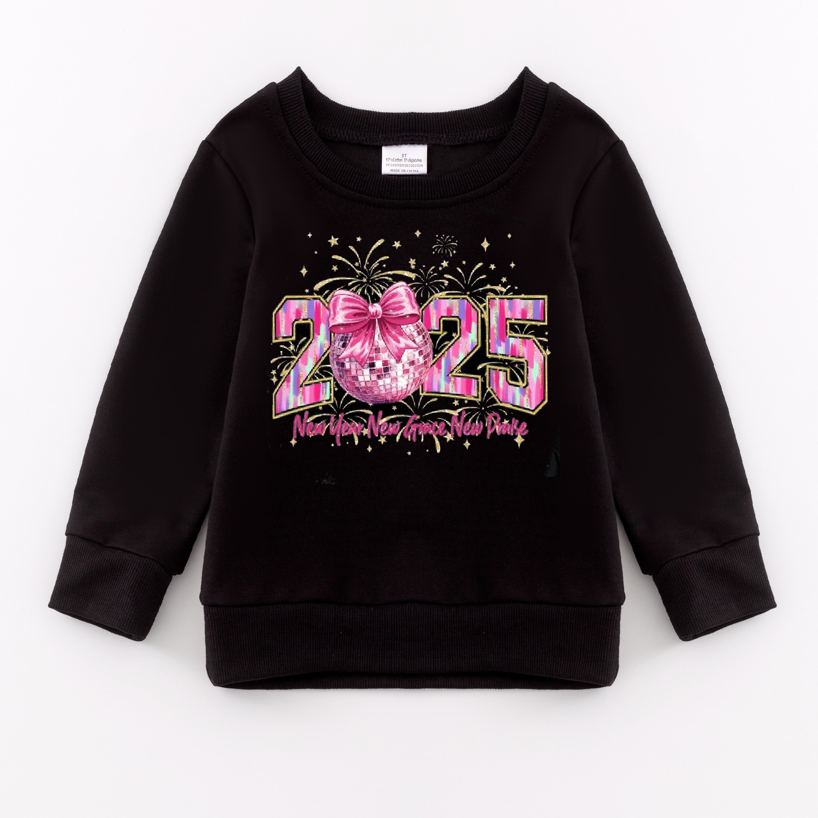 (Pre Order)Girls New Year Print Sweatshirt