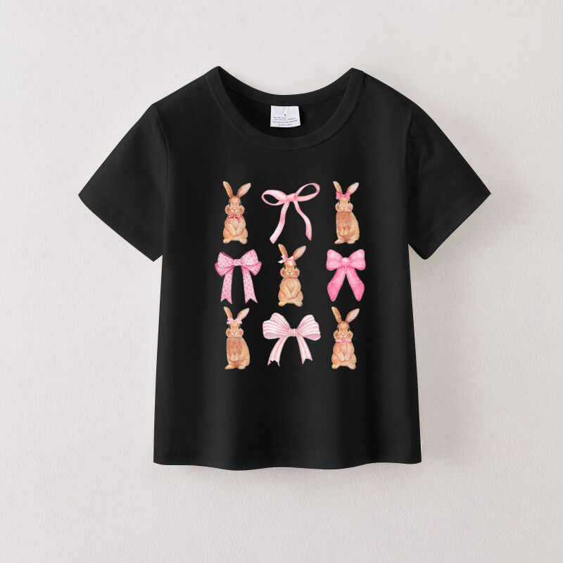 (Pre Order)Girls Easter Bunny Print T-shirt