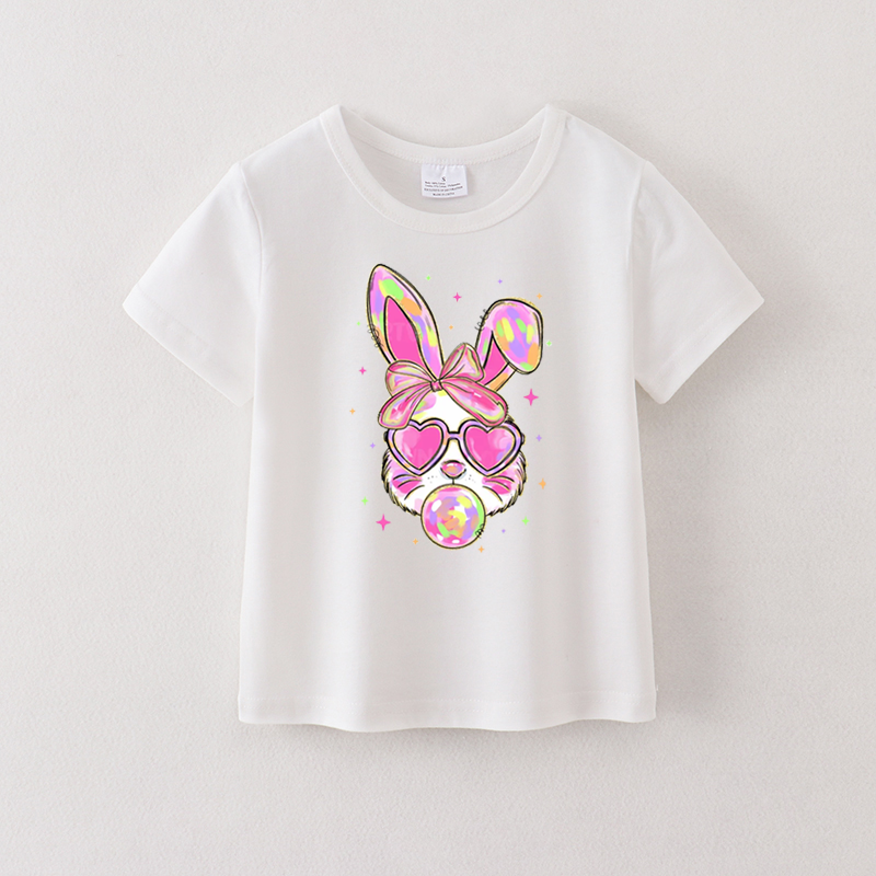 (Pre Order)Girls Easter Bunny Print T-shirt