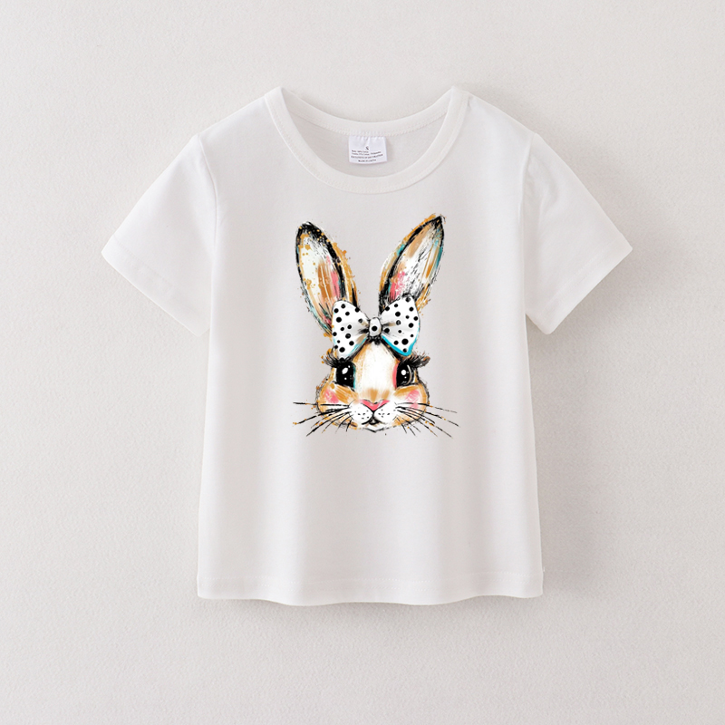 (Pre Order)Girls Easter Bunny Print T-shirt