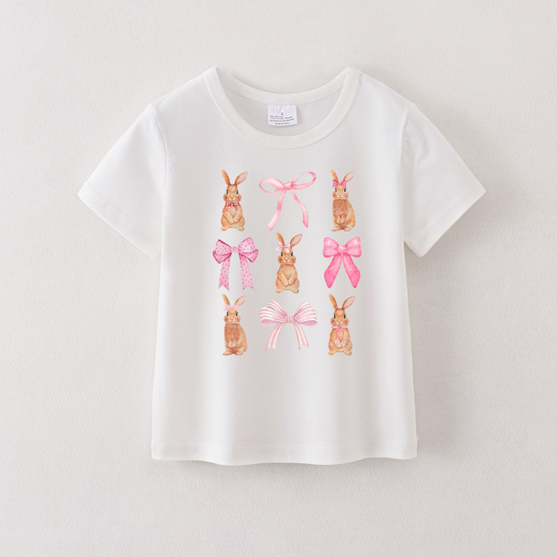 (Pre Order)Girls Easter Bunny Print T-shirt