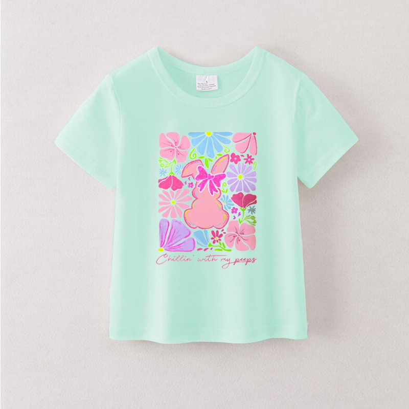 (Pre Order)Girls Easter Bunny Print T-shirt