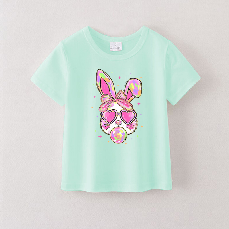(Pre Order)Girls Easter Bunny Print T-shirt