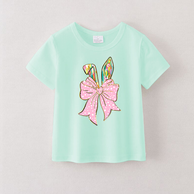 (Pre Order)Girls Easter Bunny Print T-shirt