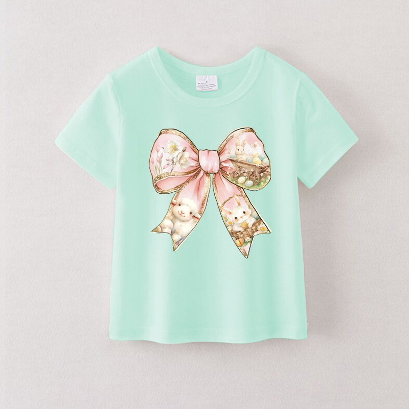 (Pre Order)Girls Easter Bunny Print T-shirt