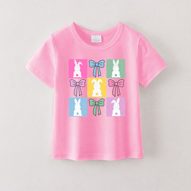 (Pre Order)Girls Easter Bunny Print T-shirt