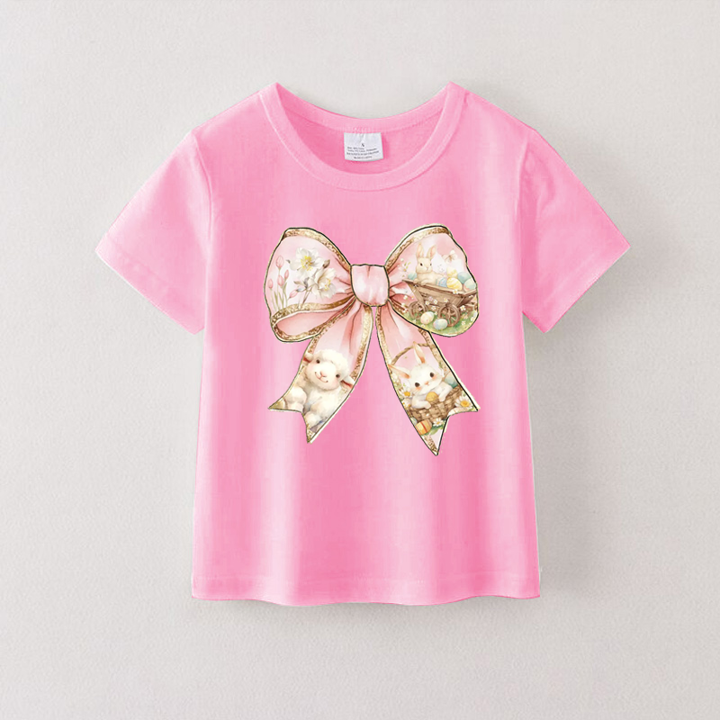 (Pre Order)Girls Easter Bunny Print T-shirt