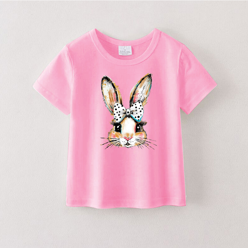 (Pre Order)Girls Easter Bunny Print T-shirt