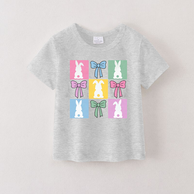 (Pre Order)Girls Easter Bunny Print T-shirt