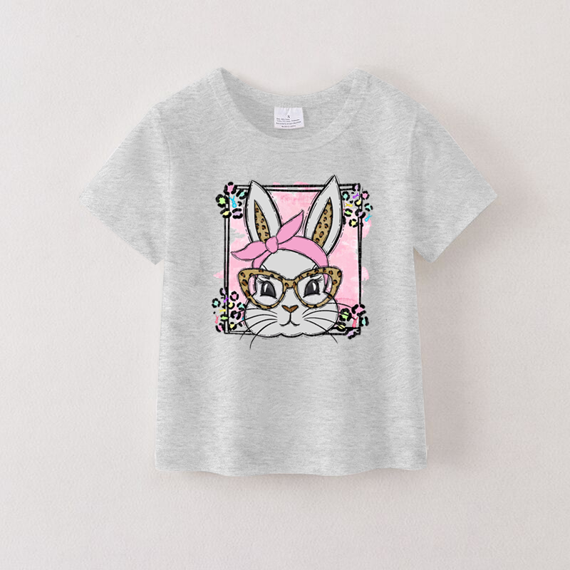 (Pre Order)Girls Easter Bunny Print T-shirt