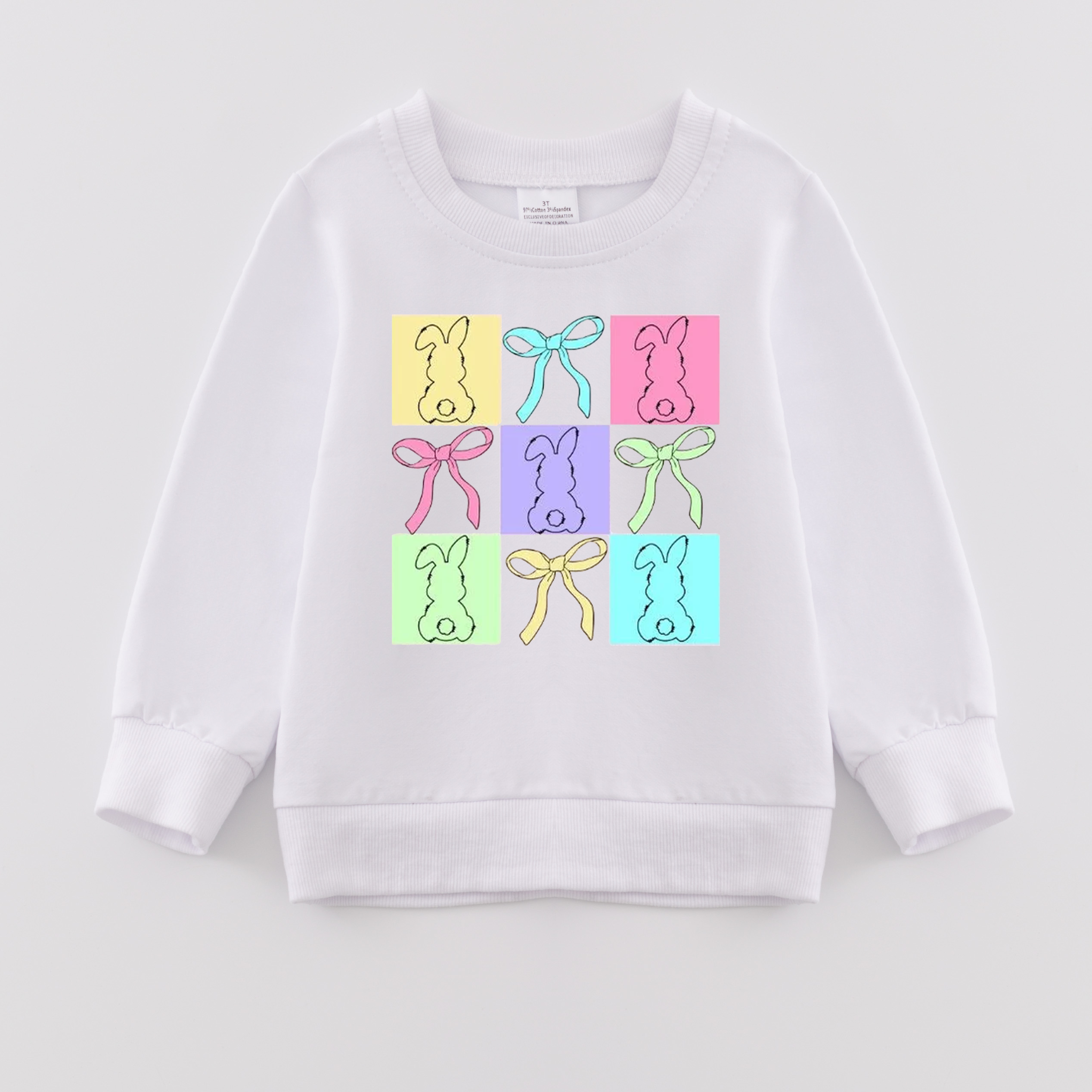 (Pre Order)Mommy and Me Easter Bunny Print Sweatshirt