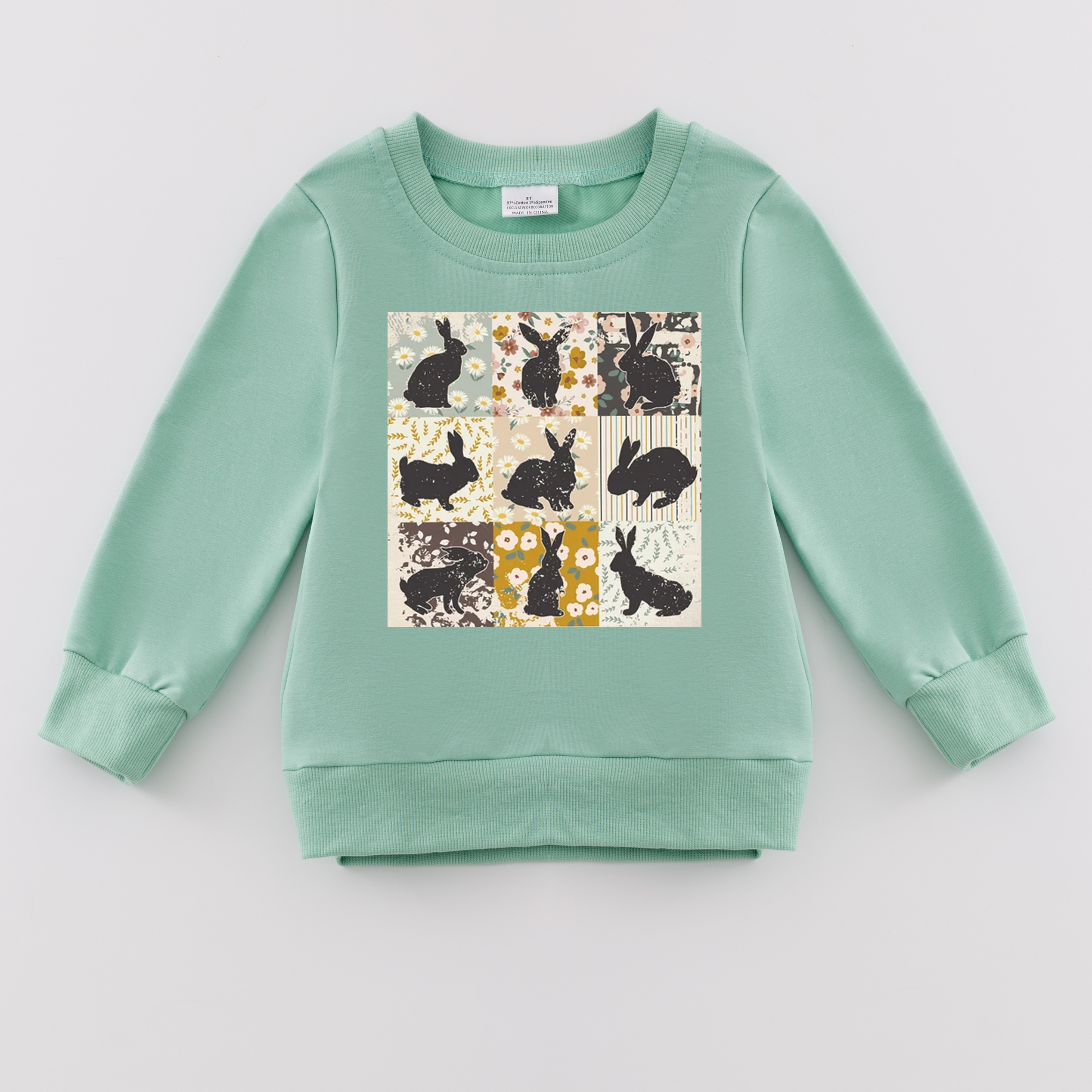 (Pre Order)Girls Easter Bunny Print Sweatshirt