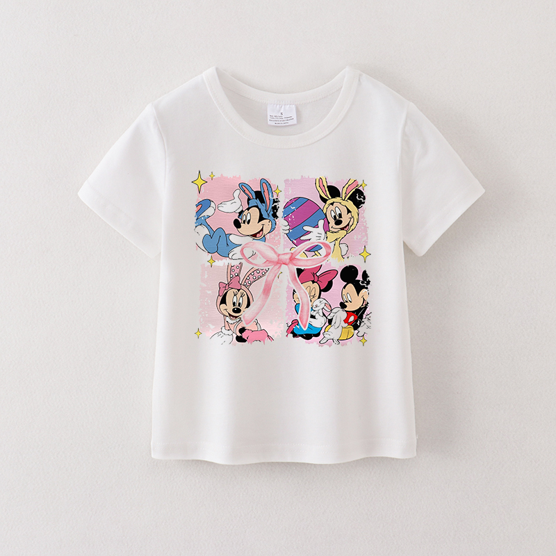 (Pre Order)Girls Easter Cartoon Print T-shirt