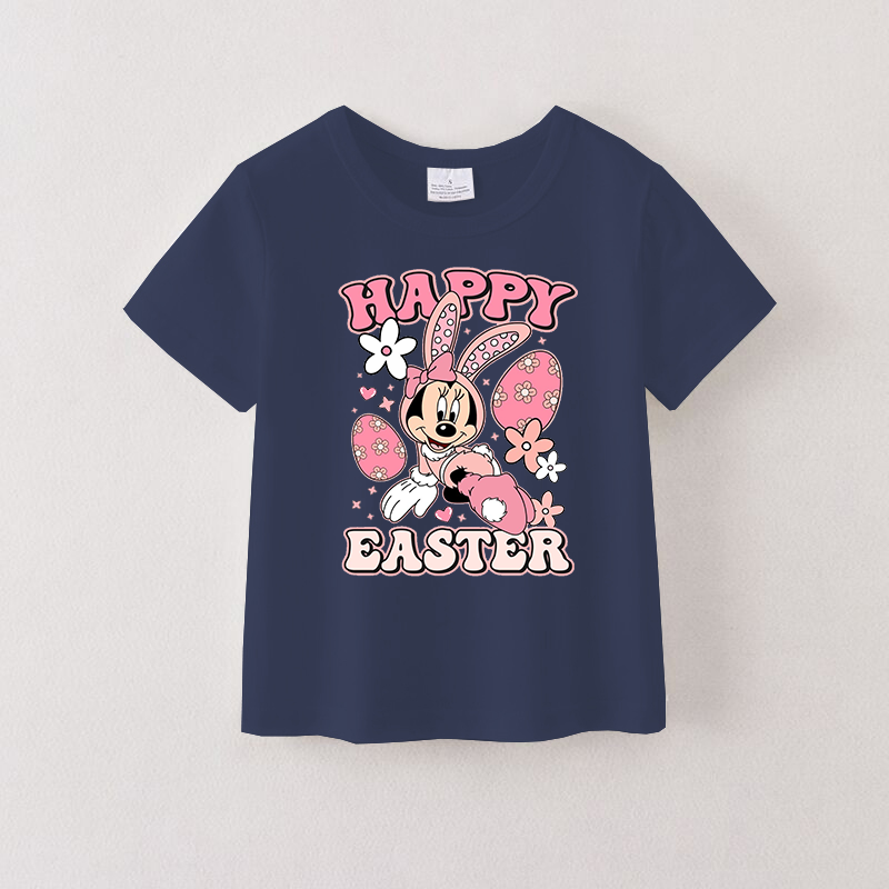 (Pre Order)Girls Easter Cartoon Print T-shirt