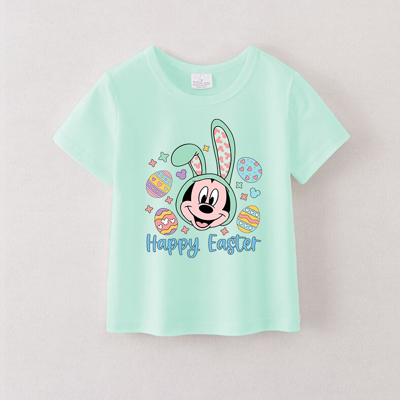 (Pre Order)Girls Easter Cartoon Print T-shirt