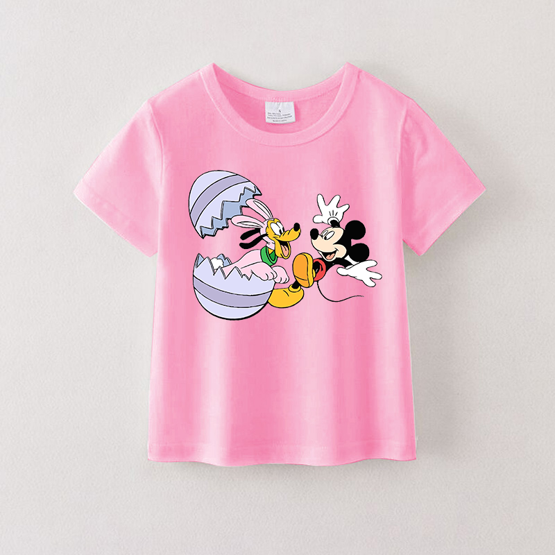 (Pre Order)Girls Easter Cartoon Print T-shirt