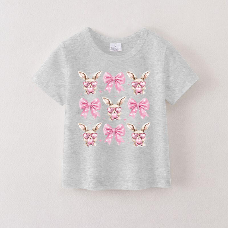 (Pre Order)Girls Easter Cartoon Print T-shirt