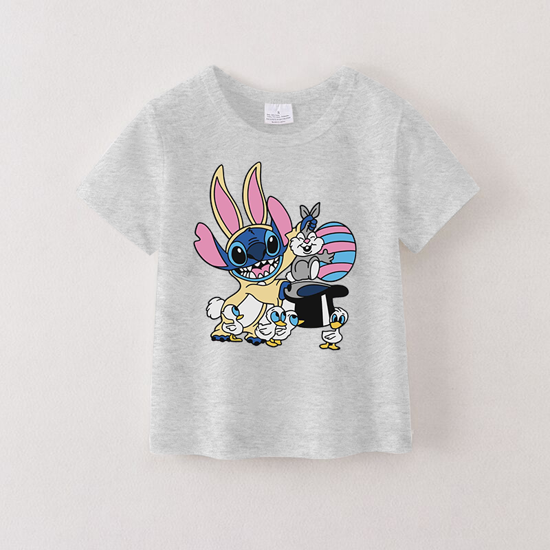 (Pre Order)Girls Easter Cartoon Print T-shirt