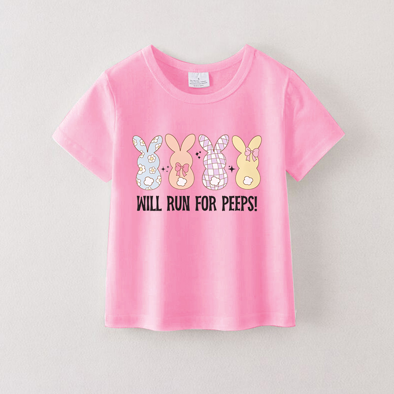 (Pre Order)Girls Easter Cartoon Print T-shirt