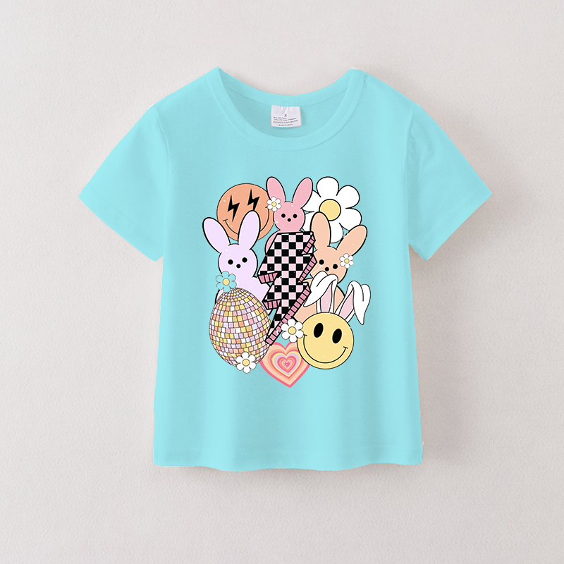 (Pre Order)Girls Easter Cartoon Print T-shirt