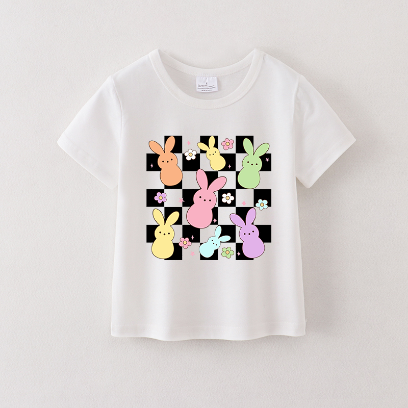 (Pre Order)Girls Easter Cartoon Print T-shirt