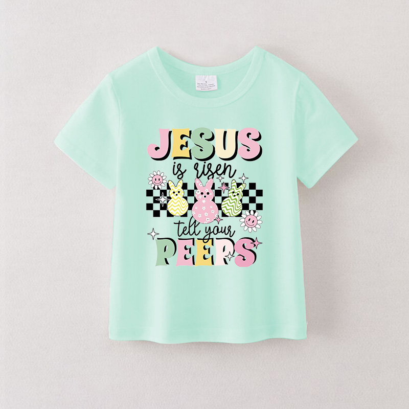 (Pre Order)Girls Easter Cartoon Print T-shirt