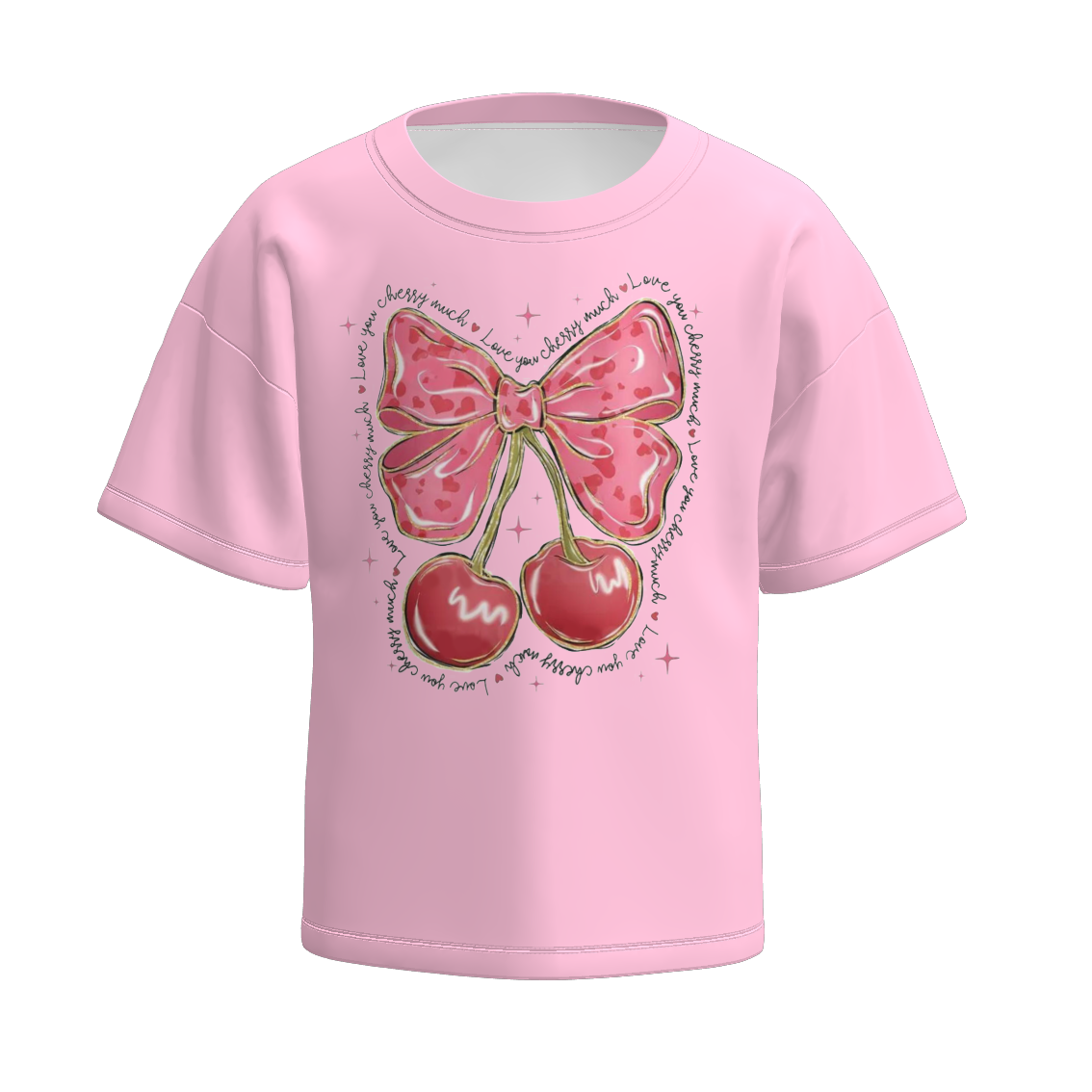 (Pre Order)Girls Spring and Summer Cherry Print Top