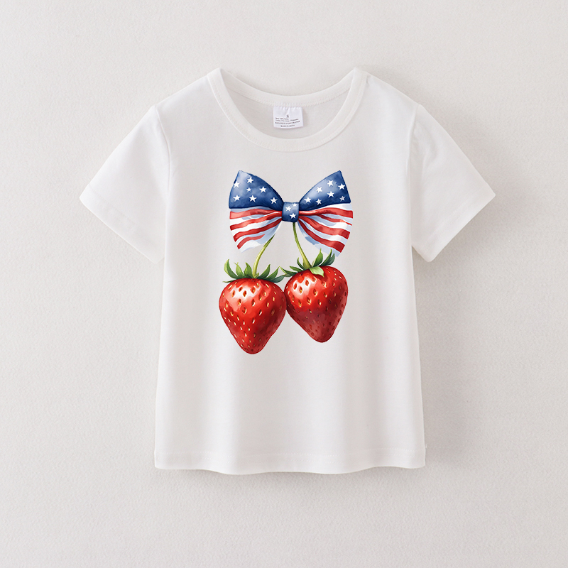 (Pre Order)Girls Patriotic Print Top
