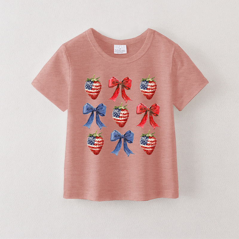 (Pre Order)Girls Patriotic Print Top