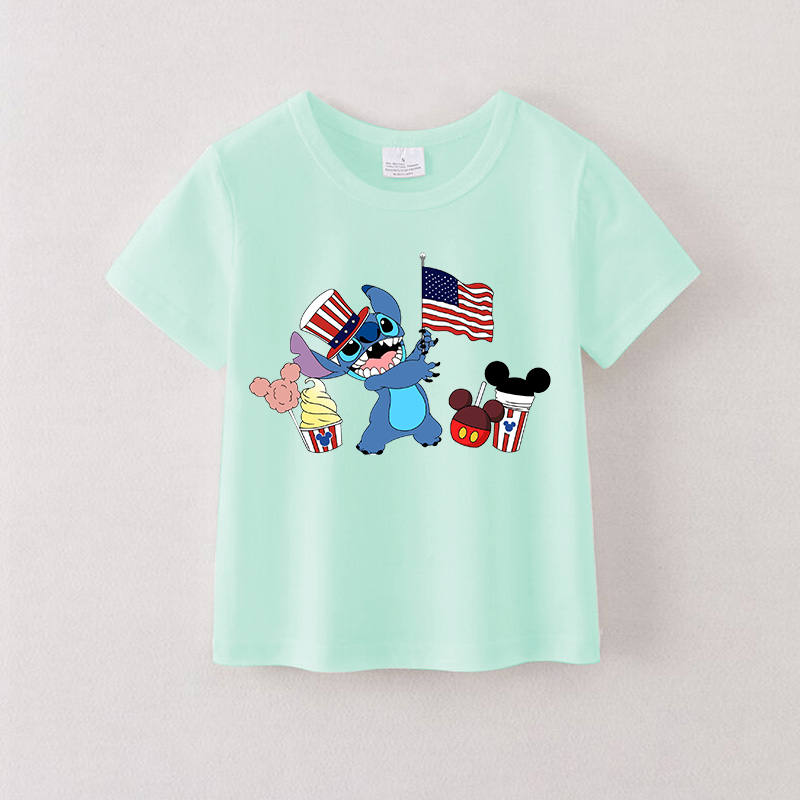 (Pre Order)Girls Patriotic Print Top