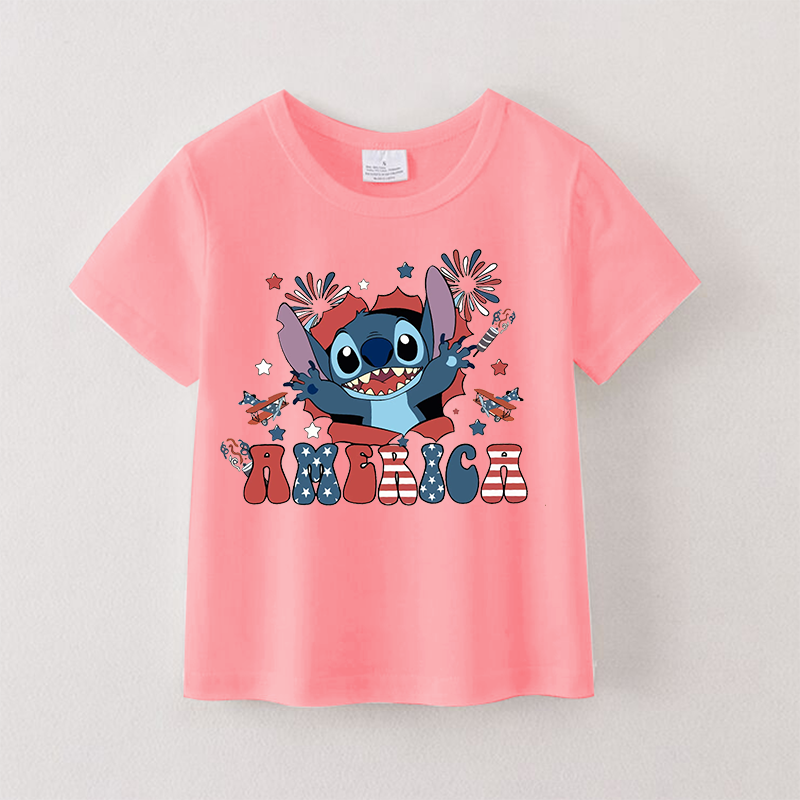 (Pre Order)Girls Patriotic Print Top