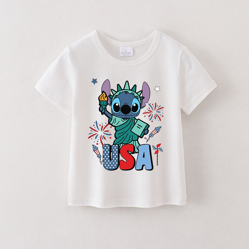 (Pre Order)Girls Patriotic Print Top