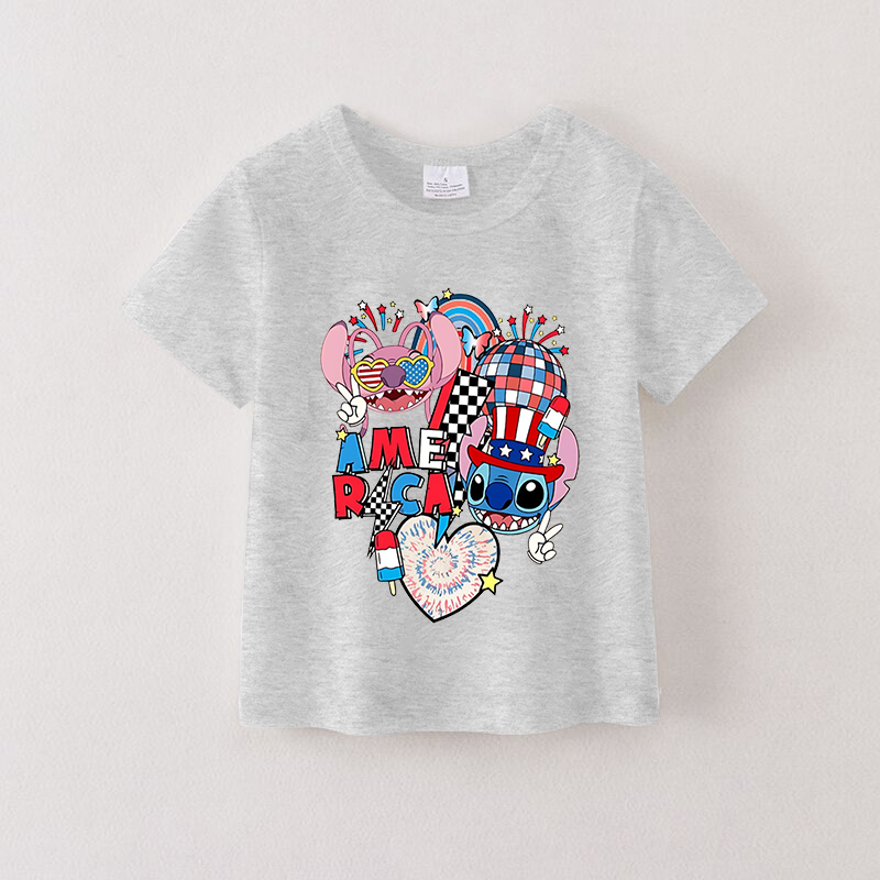 (Pre Order)Girls Patriotic Print Top