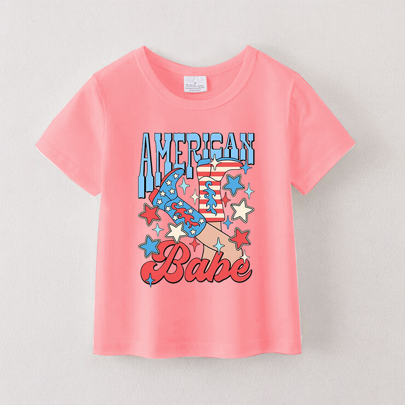 (Pre Order)Girls Patriotic Print Top